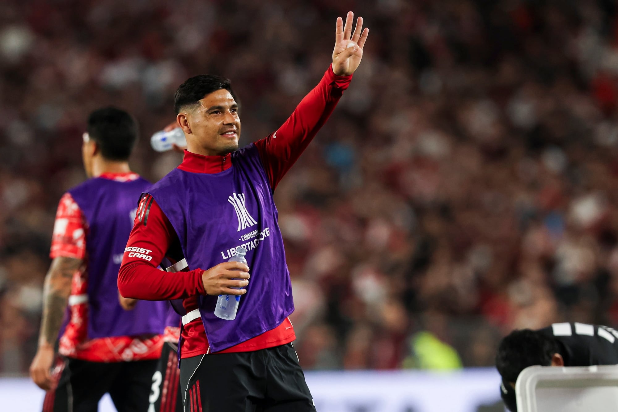 Maxi Salas, uno de los más ovacionados por los hinchas de River antes del partido con Palmeiras por la Copa Libertadores