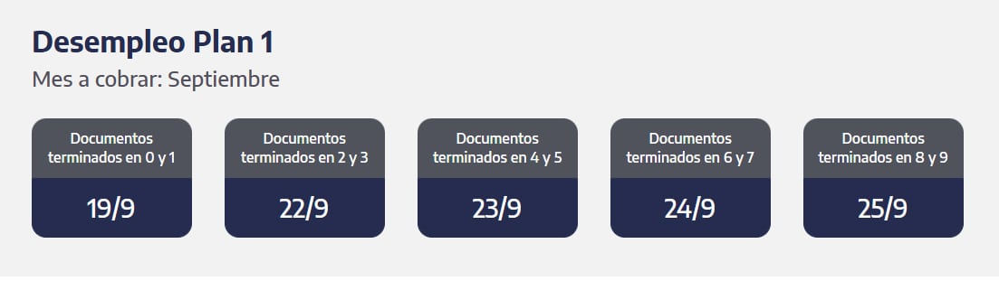 Cuándo se cobra el plan de desempleo de septiembre. (Captura: ANSES)