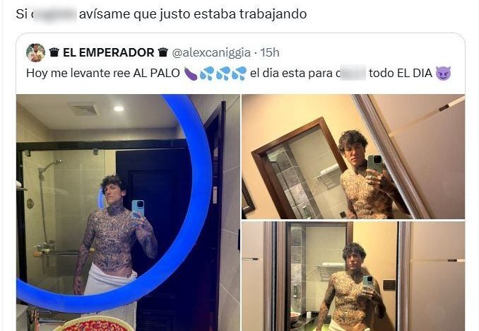Alex Caniggia volvió a publicar fotos al borde de la censura y Melody Luz le hizo un fuerte reproche