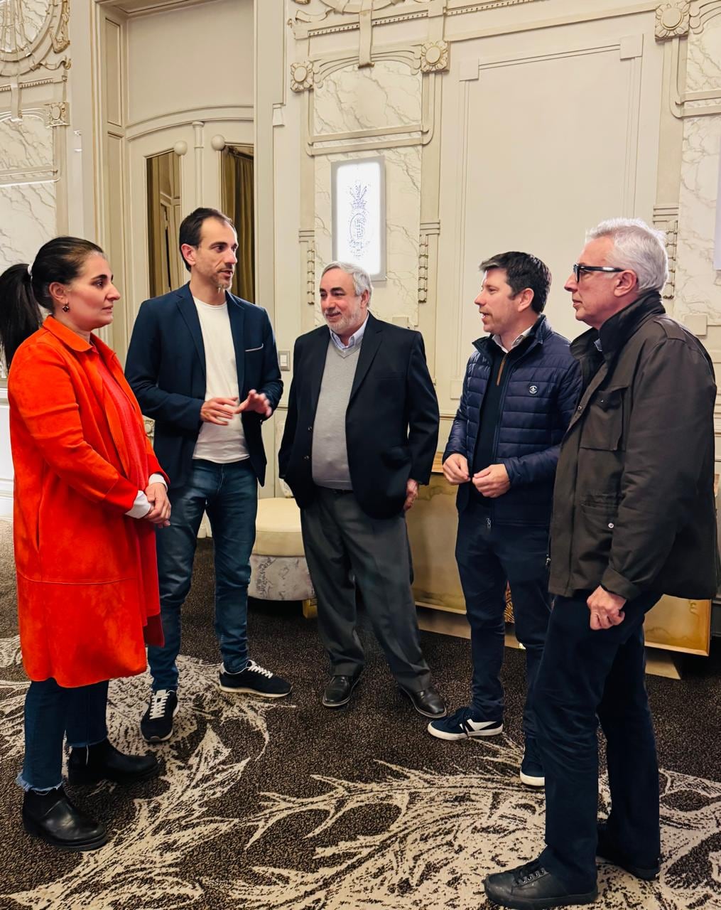 Julio Zamora, Maricel Etchecoin (CC), Miguel Fernández (UCR), Pablo Domenichini (UCR) y Pablo Petrecca (Pro) en el cierre de listas de Somos Buenos Aires.