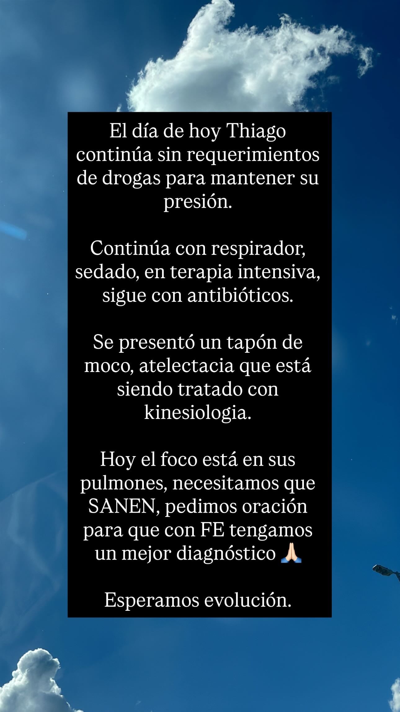 El comunicado de Daniela Celis sobre la salud de Thiago Medina