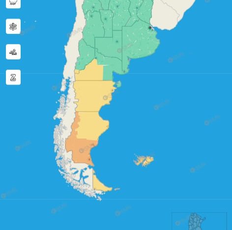 Hay alerta naranja y amarilla por lluvias y viento fuerte: las provincias afectadas