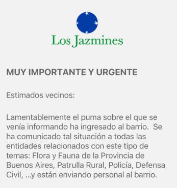 El comunicado del barrio Los Jazmines. (Foto: TN)