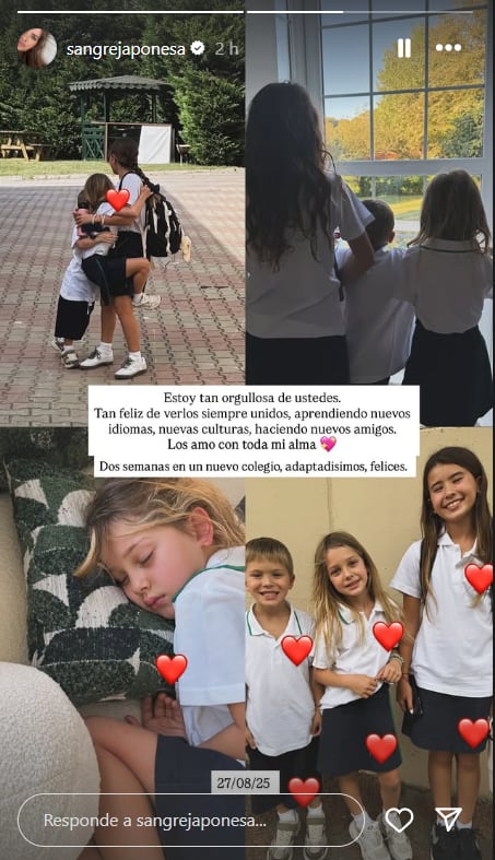 Días atrás, la China Suárez confirmó que sus tres hijos están escolarizados en Estambul (Foto: Captura Instagram/@sangrejaponesa)
