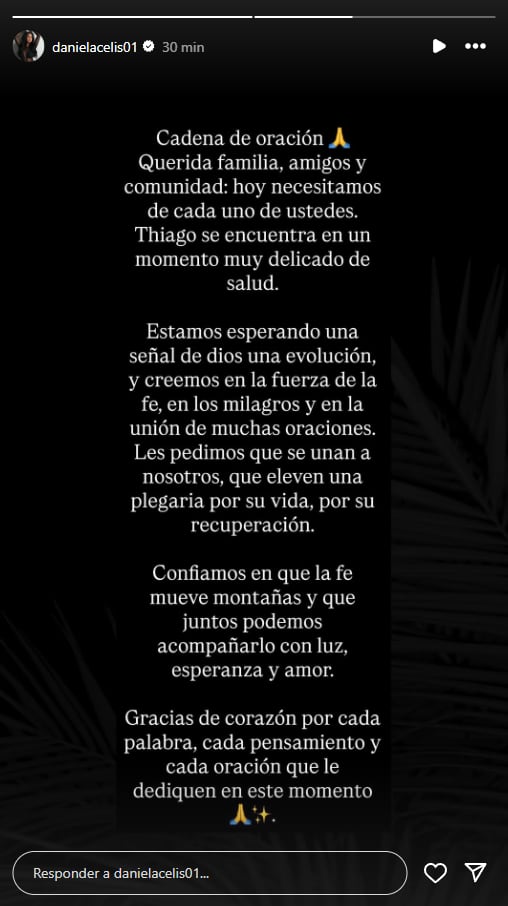La historia publicada por Daniela Celis a través de su perfil en Instagram. (Foto: Instagram/@DanielaCelis01)