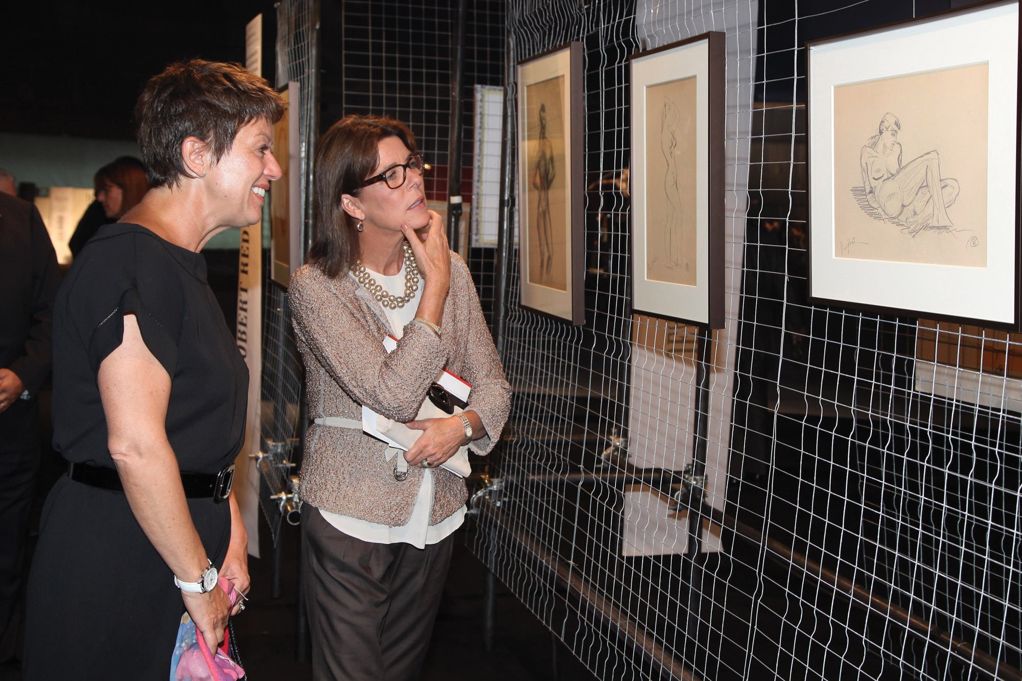 Szaggars con la princesa Carolina de Mónaco en la inauguración de la muestra “Arternativelight” en Chapiteau de Fontvieille, de la que ella participó en 2011