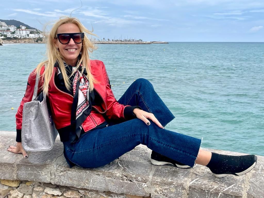 Disfrutando en uno de sus viajes.