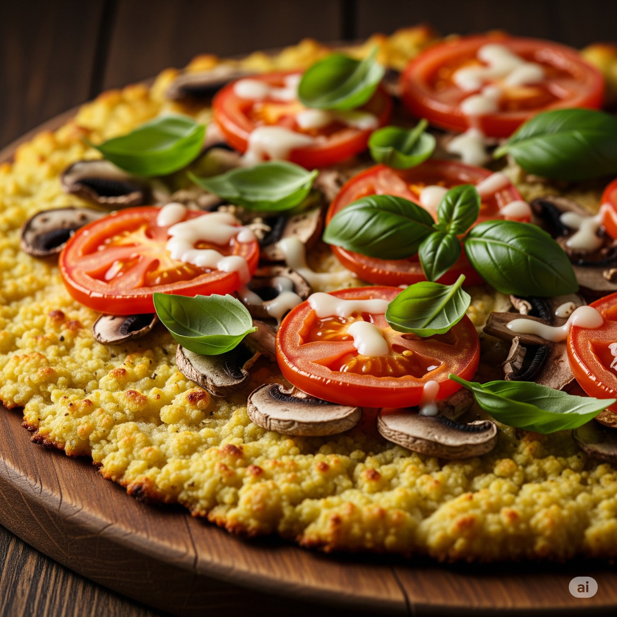 La pizza con masa de coliflor es clave para cuidarte y sacarte el antojo (Foto: Gemini IA).