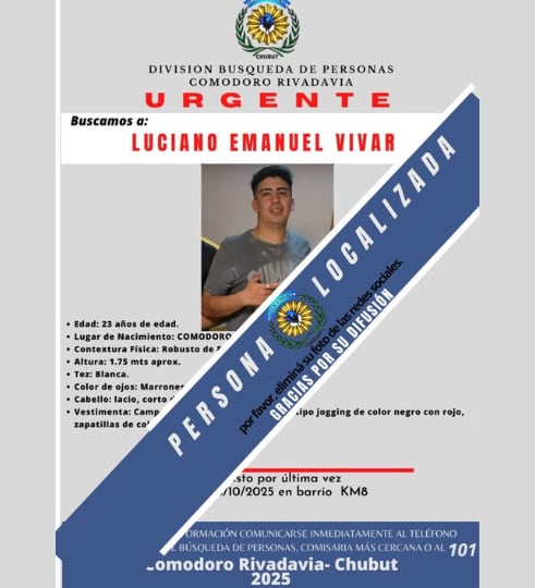 El aviso sobre Luciano Vivar