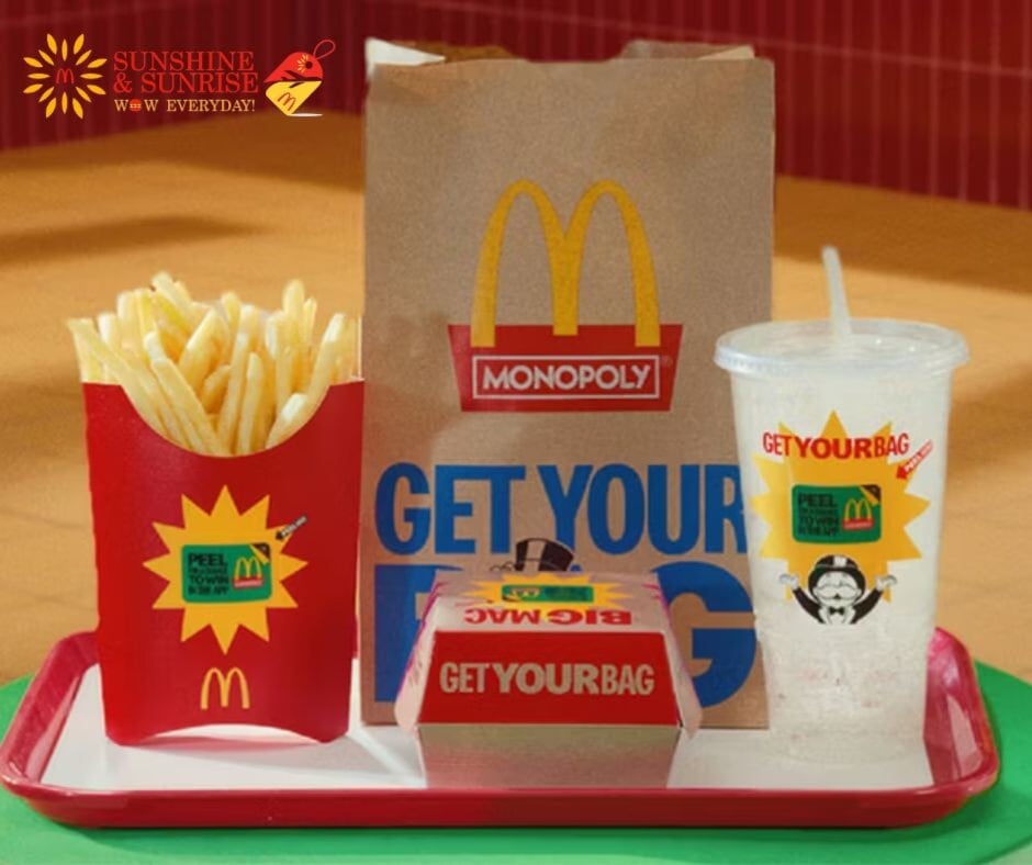 El Monopoly de McDonald’s estará disponible  del 6 de octubre al 2 de noviembre (Instagram/@wow2shinemcd)