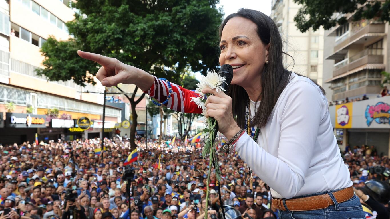 María Corina Machado, durante una de sus pocas apariciones públicas en Venezuela durante el último año. (Foto: EFE/ Miguel Gutiérrez)