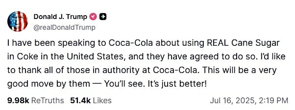 Coca-Cola lanza su primer lote con “receta americana”, basada en un reclamo de Trump: así es la nueva botella