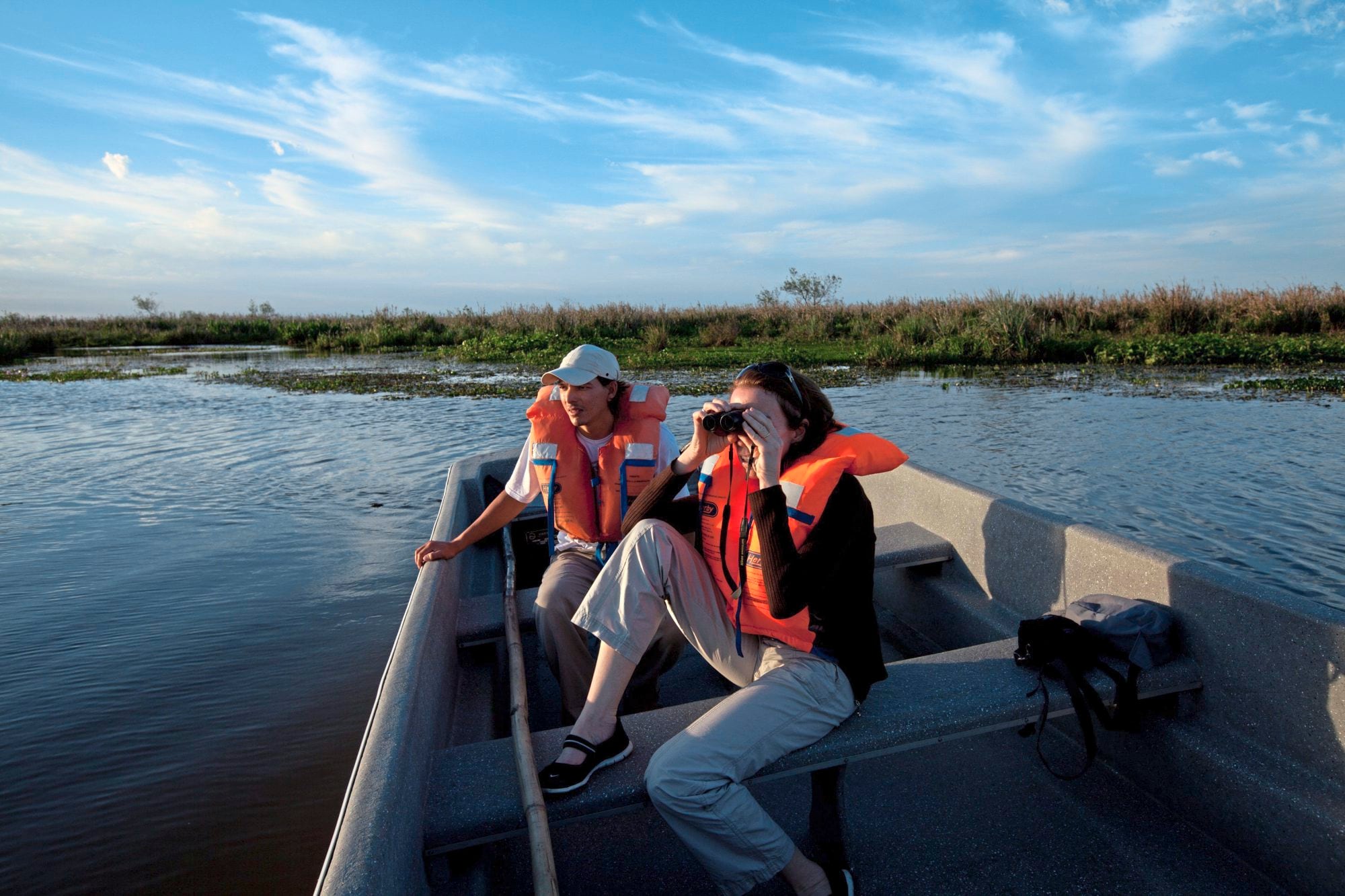 La navegación por los esteros es una de las actividades más solicitadas desde Carlos Pellegrini