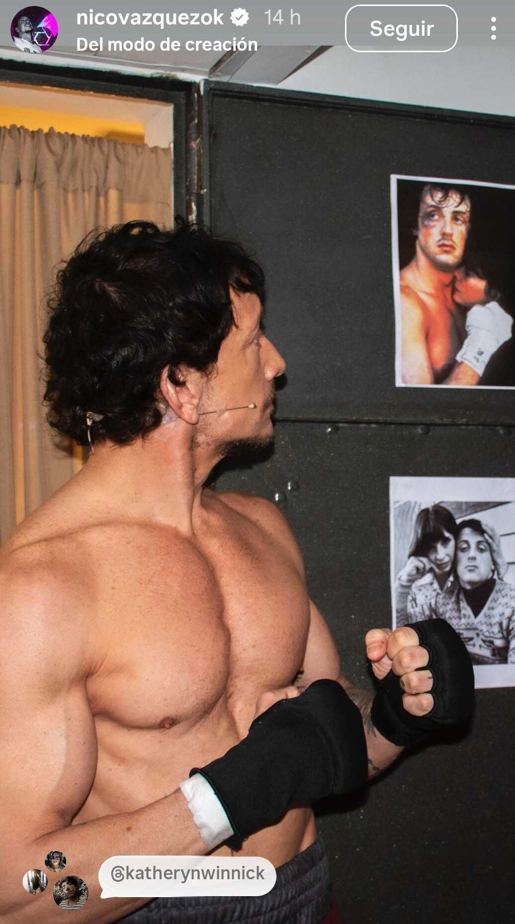 Nico Vázquez y una foto de alto voltaje en la previa de Rocky. (Foto: instagram/nicovazquezok)