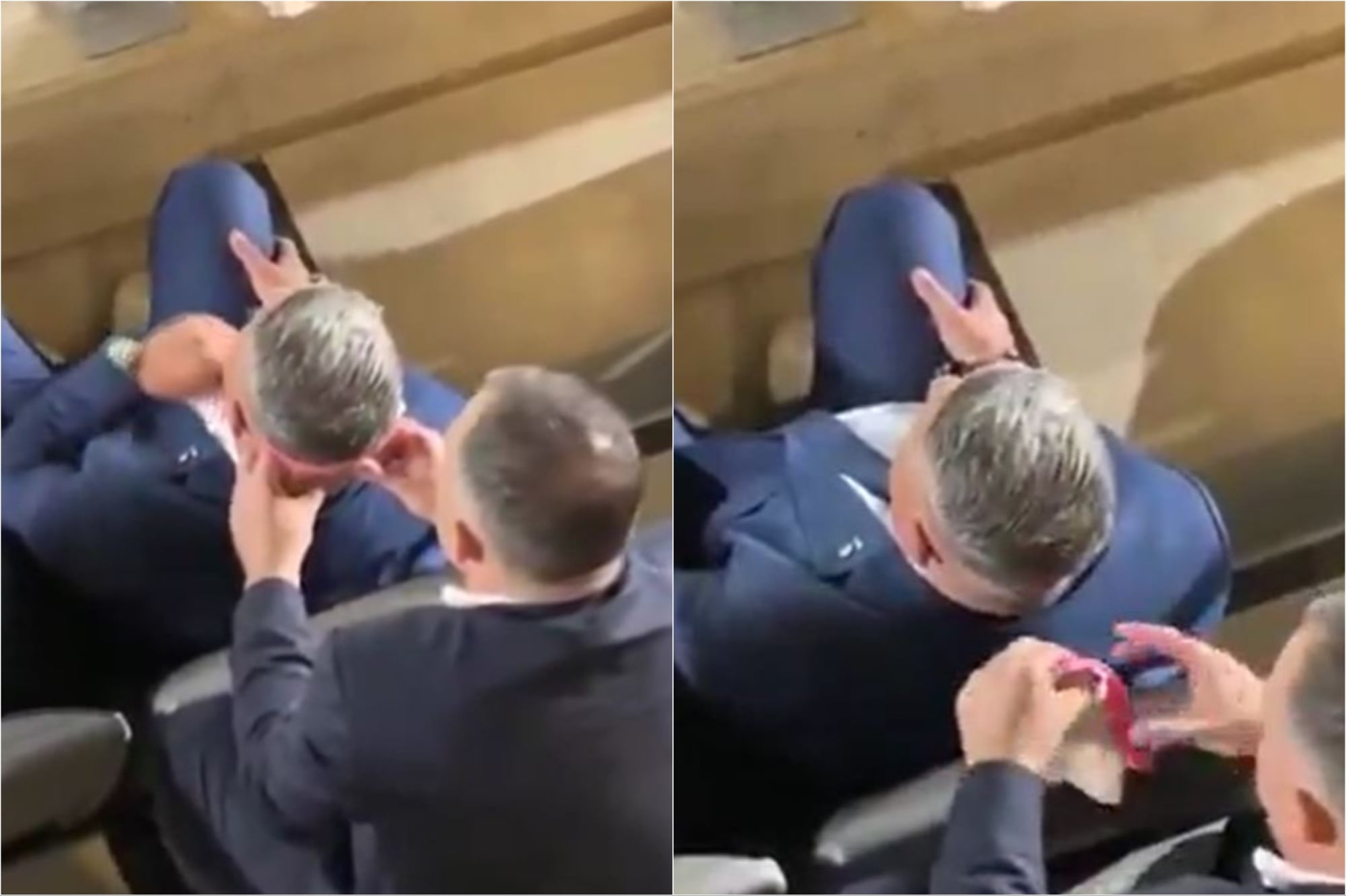 Luciano Nakis le seca la transpiración a Claudio Tapia durante un partido