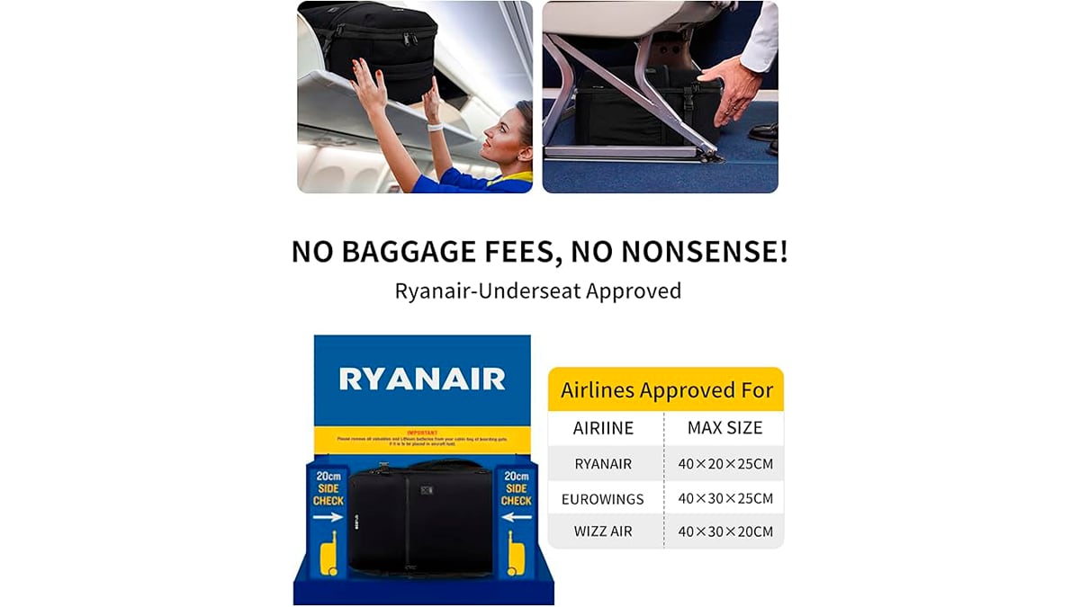 Perfecta para no pagar extra al embarcar.