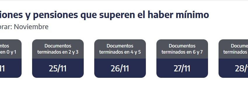ANSES cuándo cobro: el cronograma de pagos para este martes 25 de noviembre