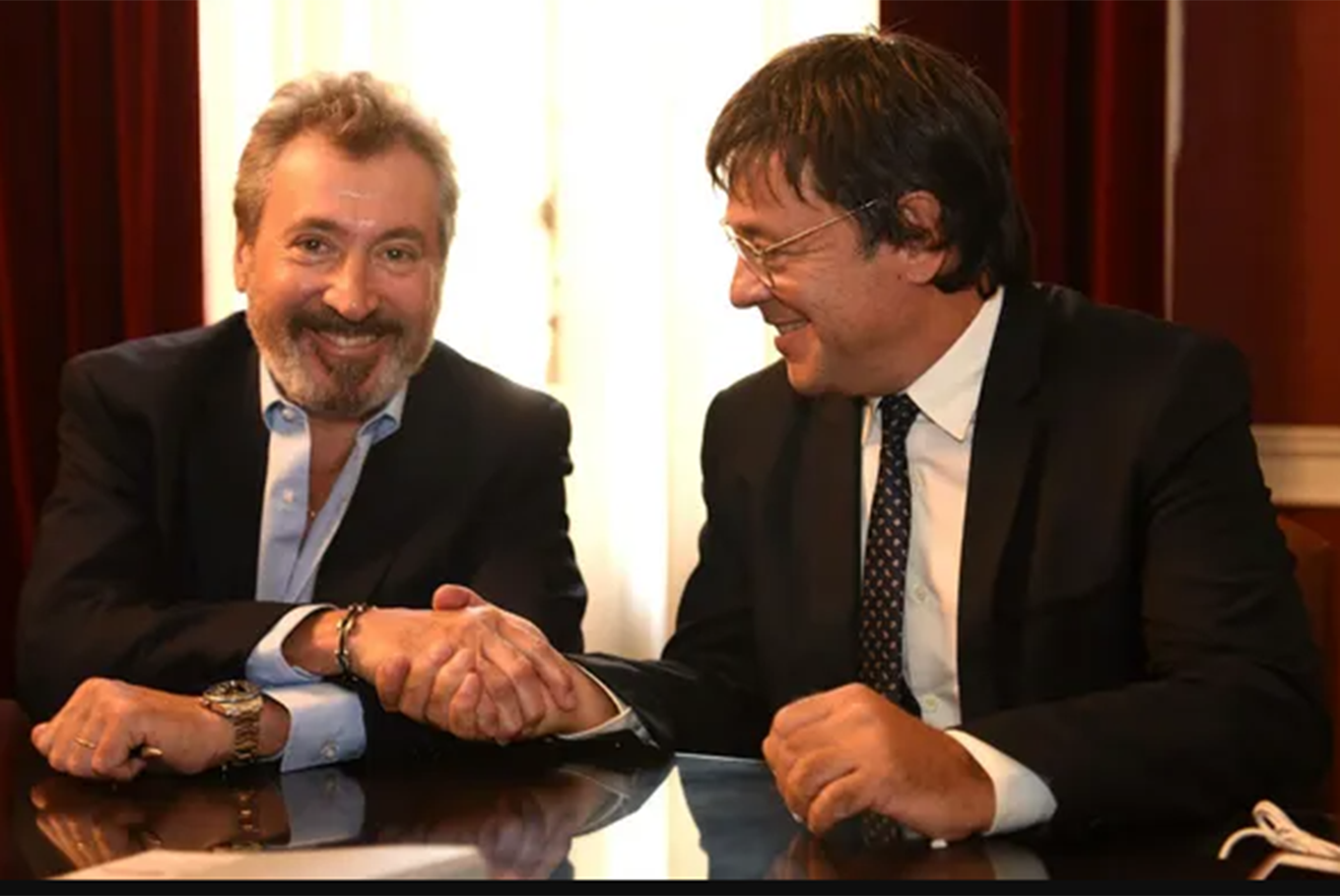 Gustavo Scaglione junto a Daniel Vila, su socio en América