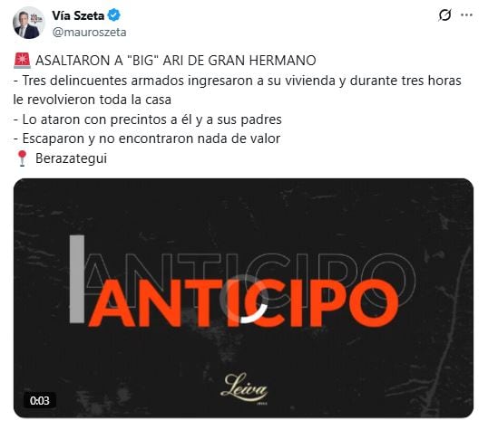 Qué le pasó a Ariel Ansaldo (Foto: Captura X mauroszeta)