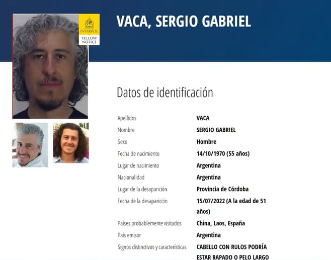 La notificación amarilla emitida por la Interpol