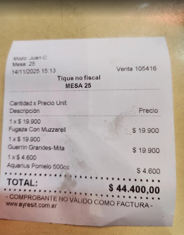 El ticket final. (Foto: GoogleMaps/Gabriel Casorran)