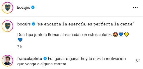 El comentario del piloto argentino en las redes sociales. (Foto: bocajrs/Instagram)