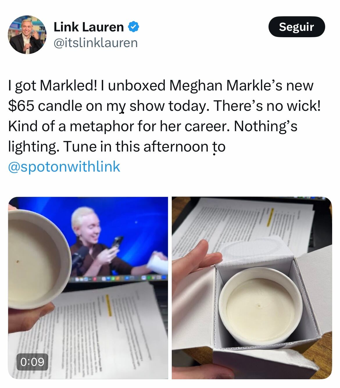 La crítica de un creador de contenido por un producto de Meghan Markle. (Foto: Captura X/@itslinklauren)