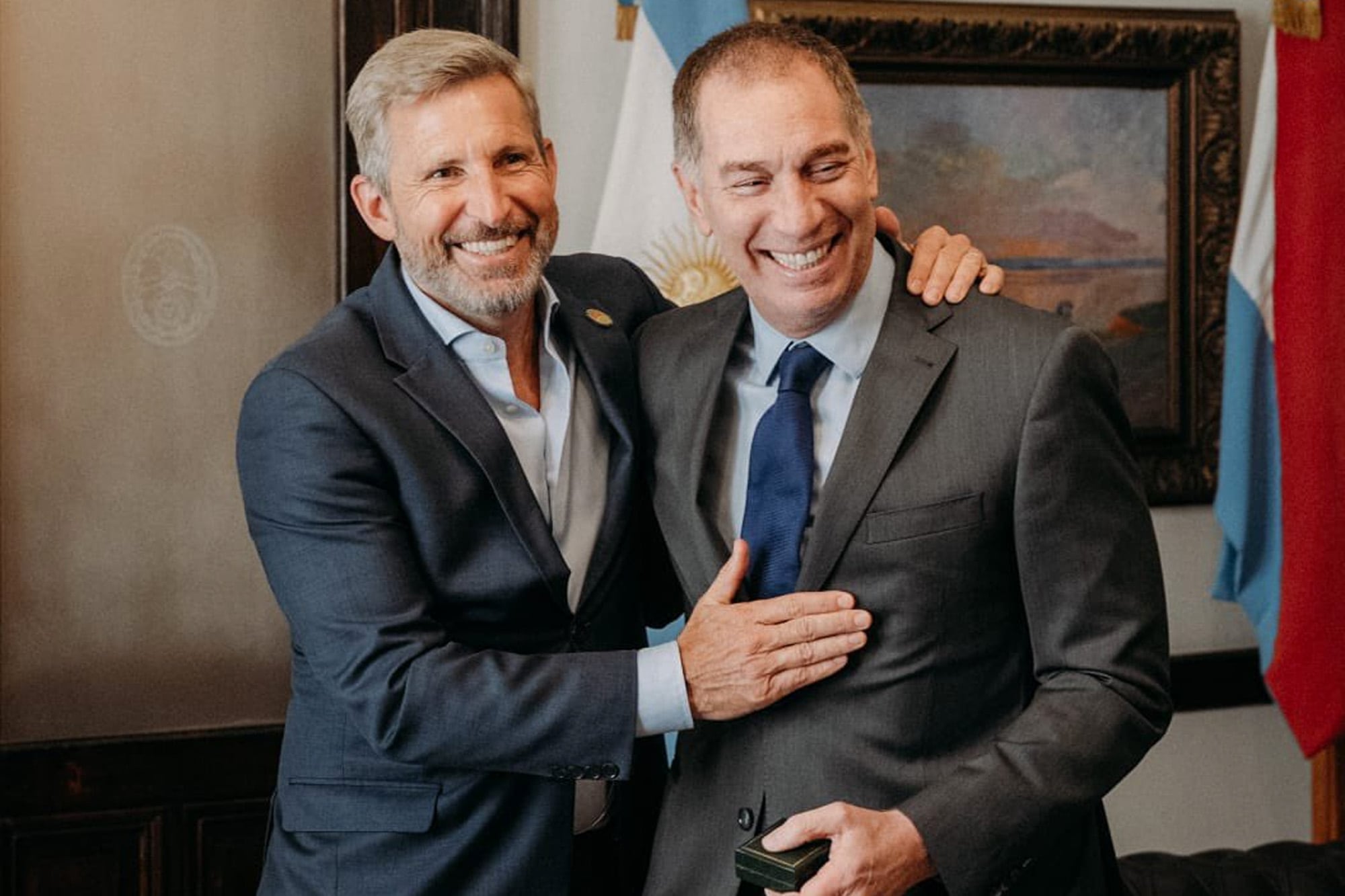 El gobernador Rogelio Frigerio y el ministro Diego Santilli