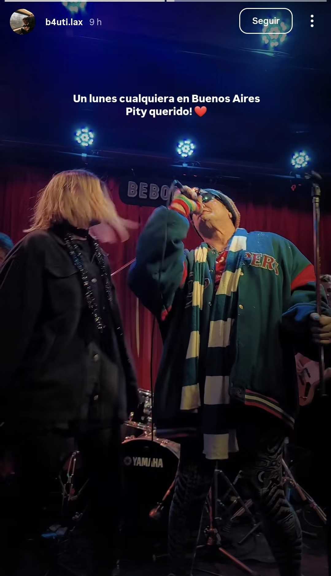 Pity Álvarez se subió al escenario de Bebop Club en Palermo. (Foto: Instagram/b4uti.lax)
