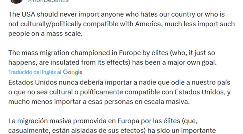 El apoyo de Ron DeSantis a las medidas propuestas por Trump para pausar la inmigración de algunos países