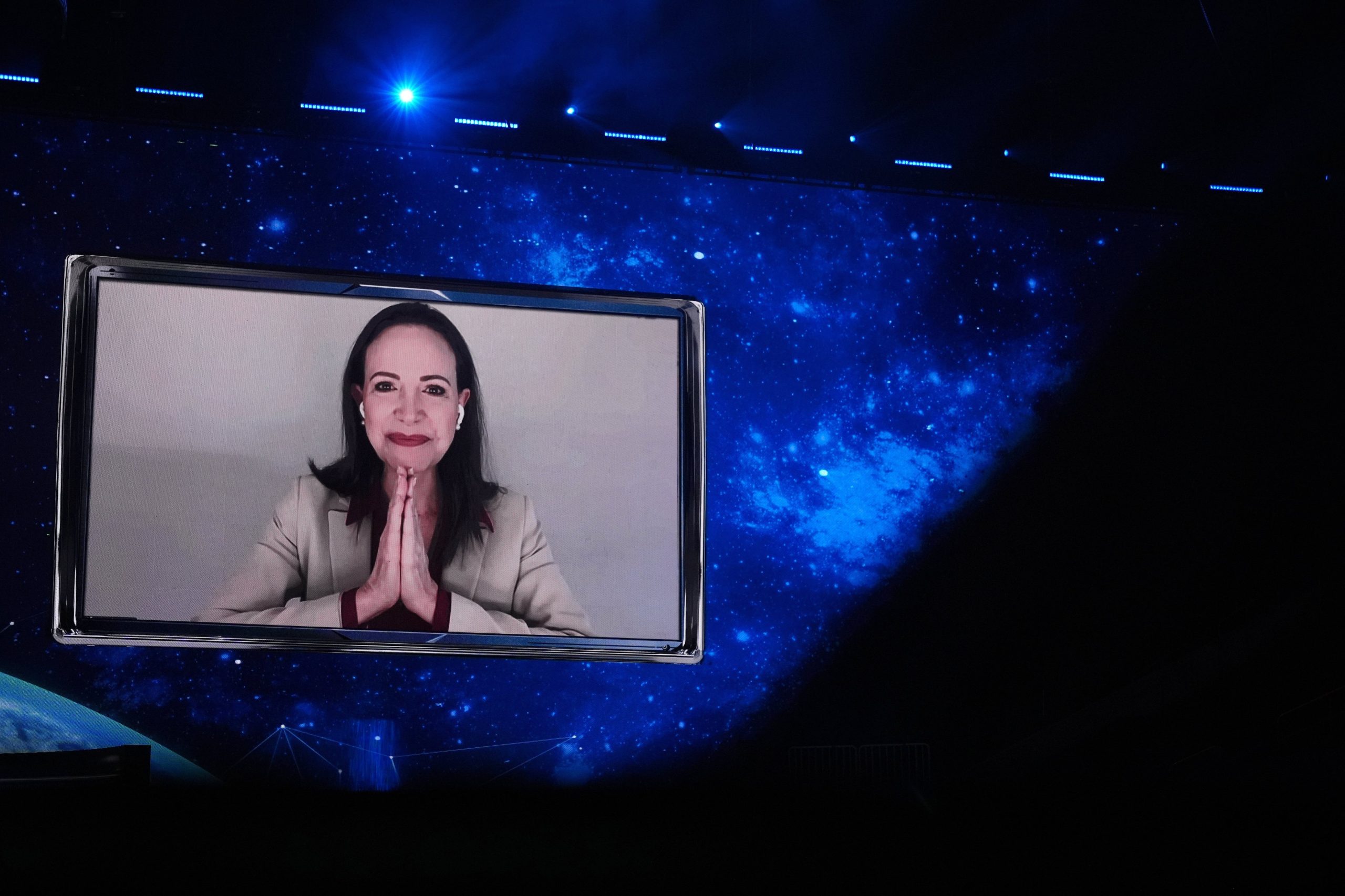 María Corina Machado durante el America Business Forum