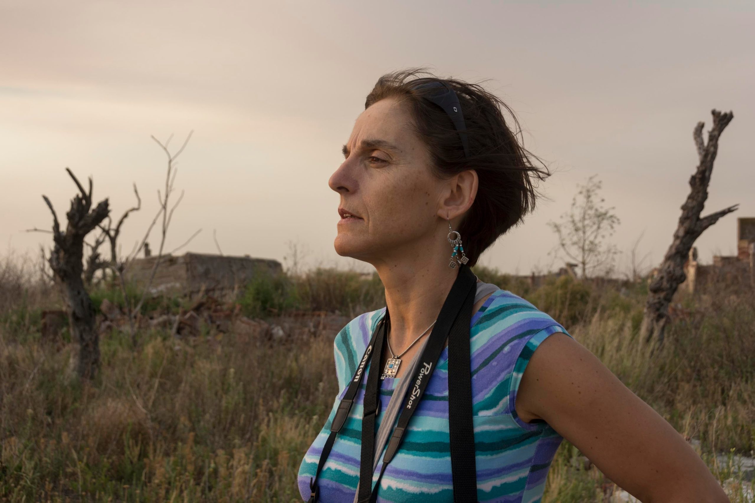 Patricia Bonjour en una de sus visitas a Epecuén (Foto: Patricia Bonjour)