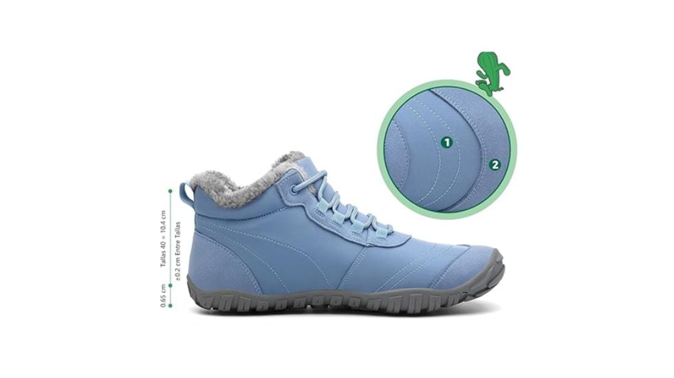 Empeine confeccionado a prueba de salpicaduras.