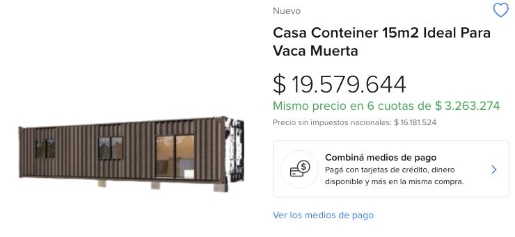 Así es este modelo de casa prefabricada (Foto: Mercado Libre).