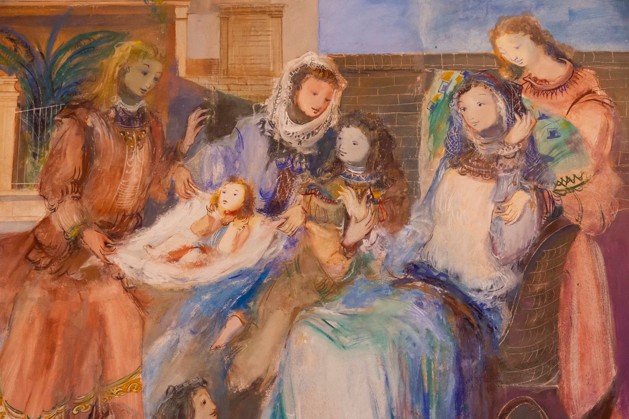 El nacimiento de Santa Ana ocurre en el patio de una casa en la esquina de la iglesia