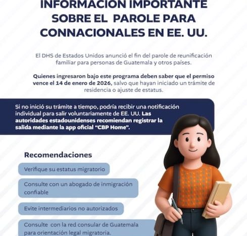 Gobierno de Guatemala revela qué hacer tras el fin del parole para migrantes en Estados Unidos