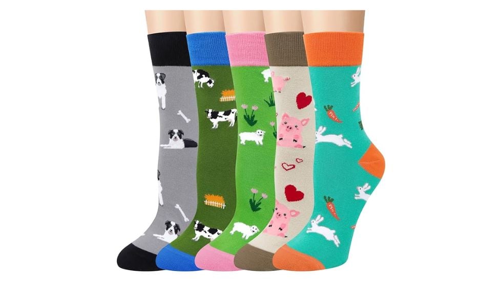 Calcetines con estampado de animales.