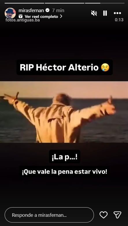 El recuerdo de Fernán Mirás para despedir al actor (Foto: Instagram: @mirasfernan)