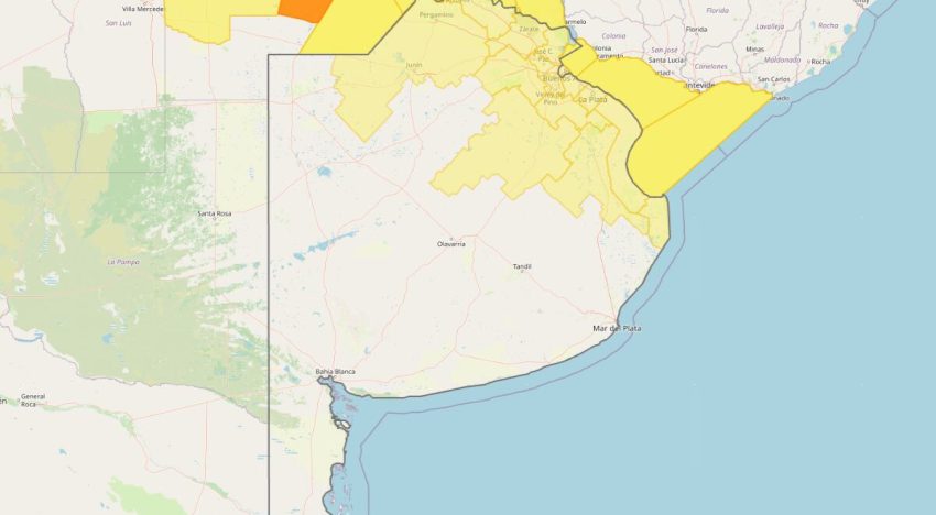Hay alerta amarilla por tormentas para este jueves 25 de diciembre en Buenos Aires: las zonas afectadas
