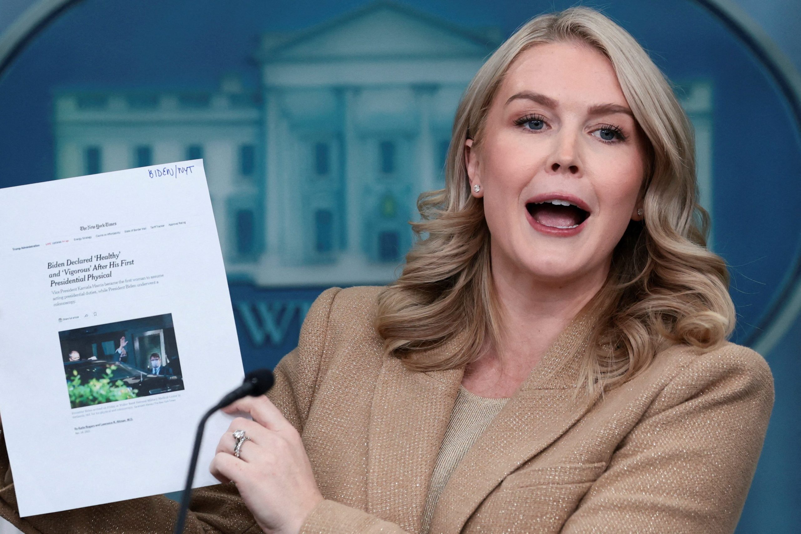 La vocera de la Casa Blanca, Karoline Leavitt (Foto: Reuters)