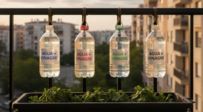 Colgar botellas con agua y vinagre en el balcón: por qué lo recomiendan y para qué sirve