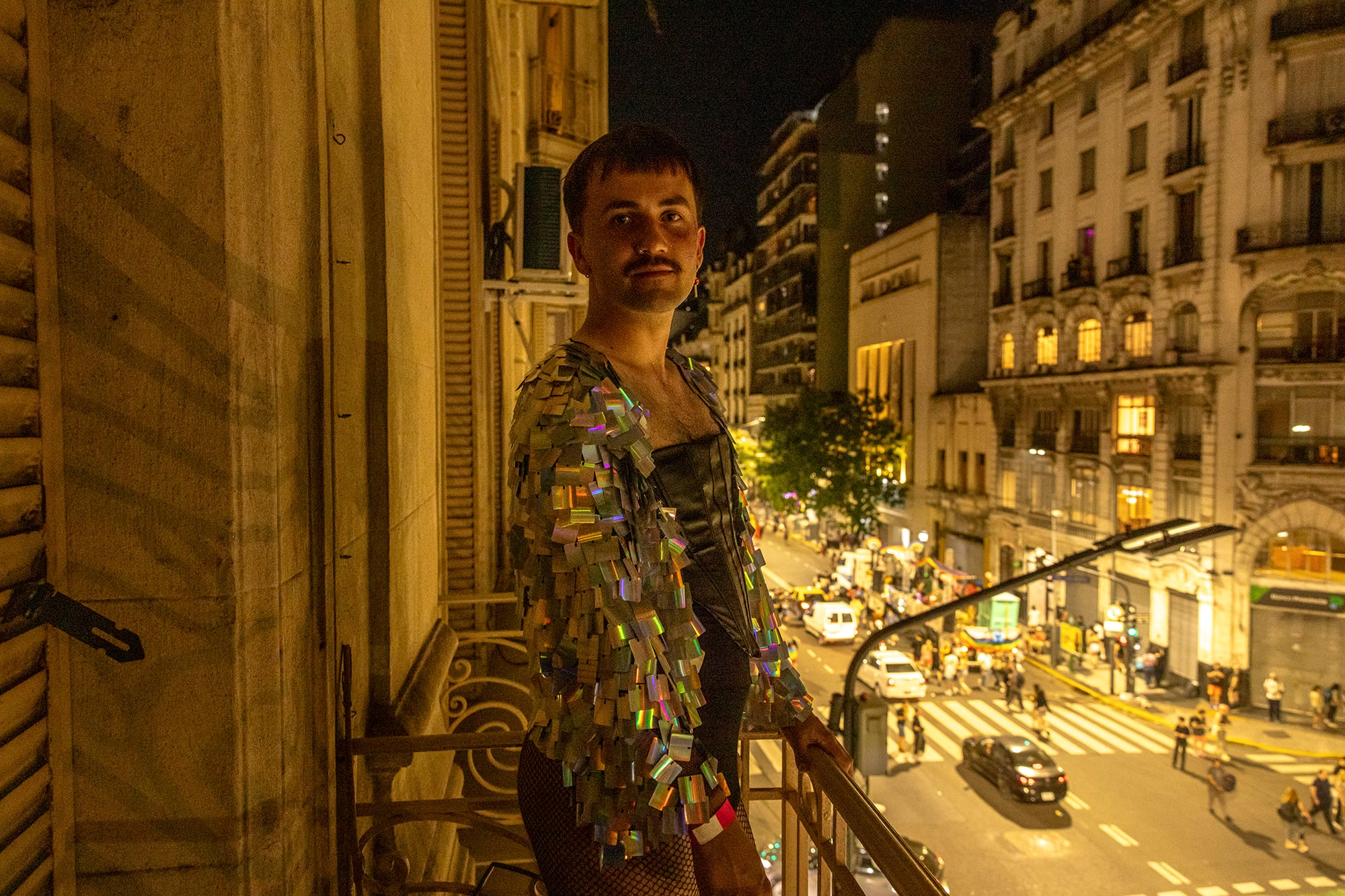 Igor Muzalevskii durante una fiesta rusa posterior a la del Orgullo en Buenos Aires