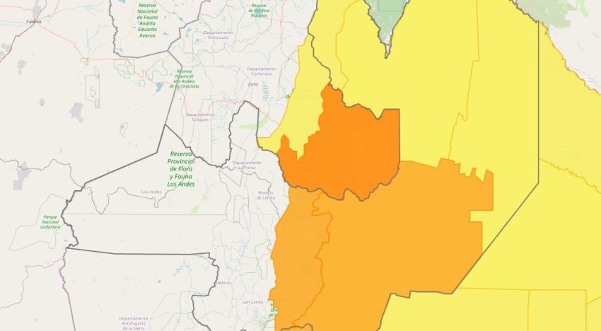 Alerta naranja por tormentas para este domingo 30 de noviembre en Metán, Salta