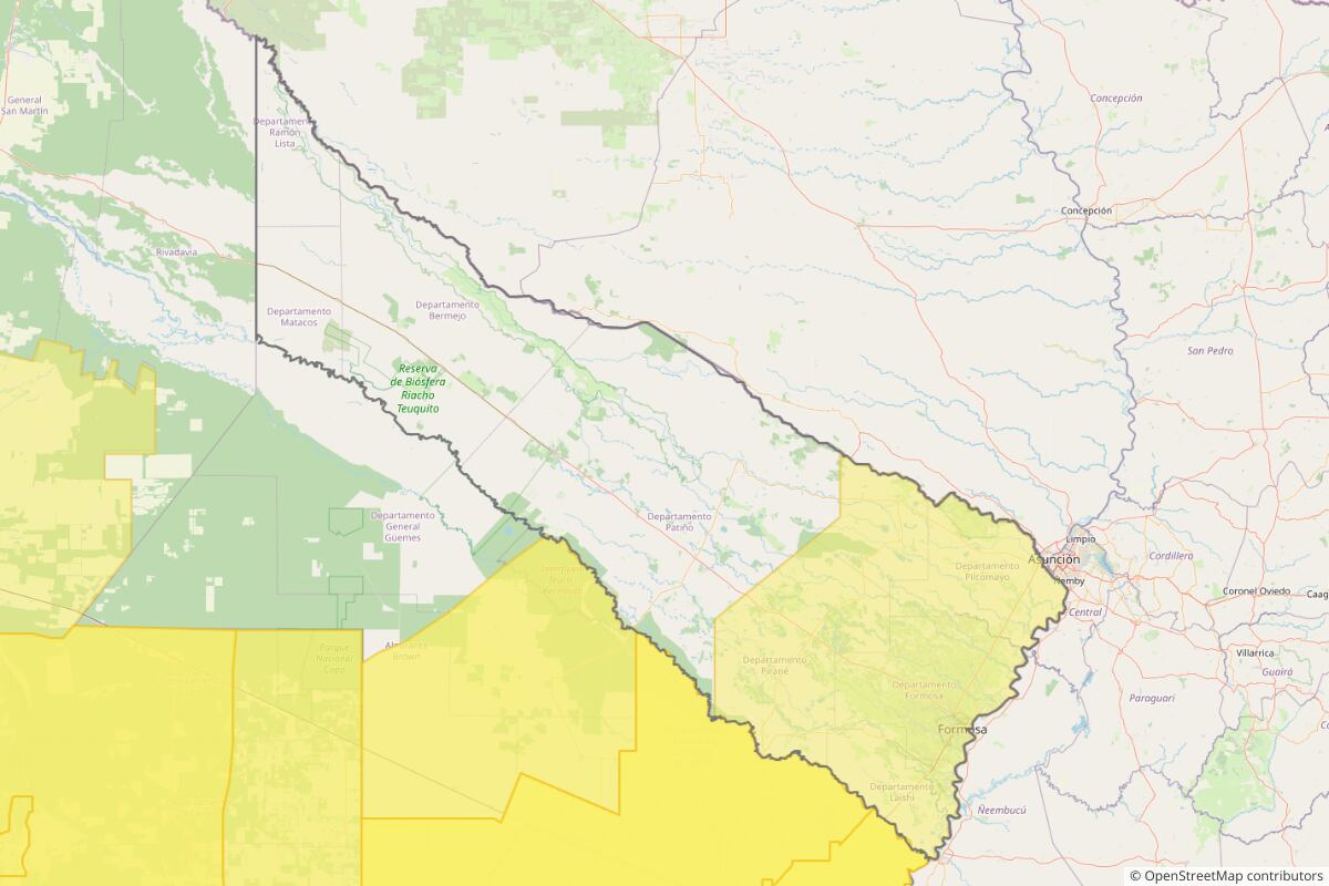 Zona de la provincia de Formosa alcanzada por el alerta que emitió el Servicio Metereológico Nacional. (Foto: TN)