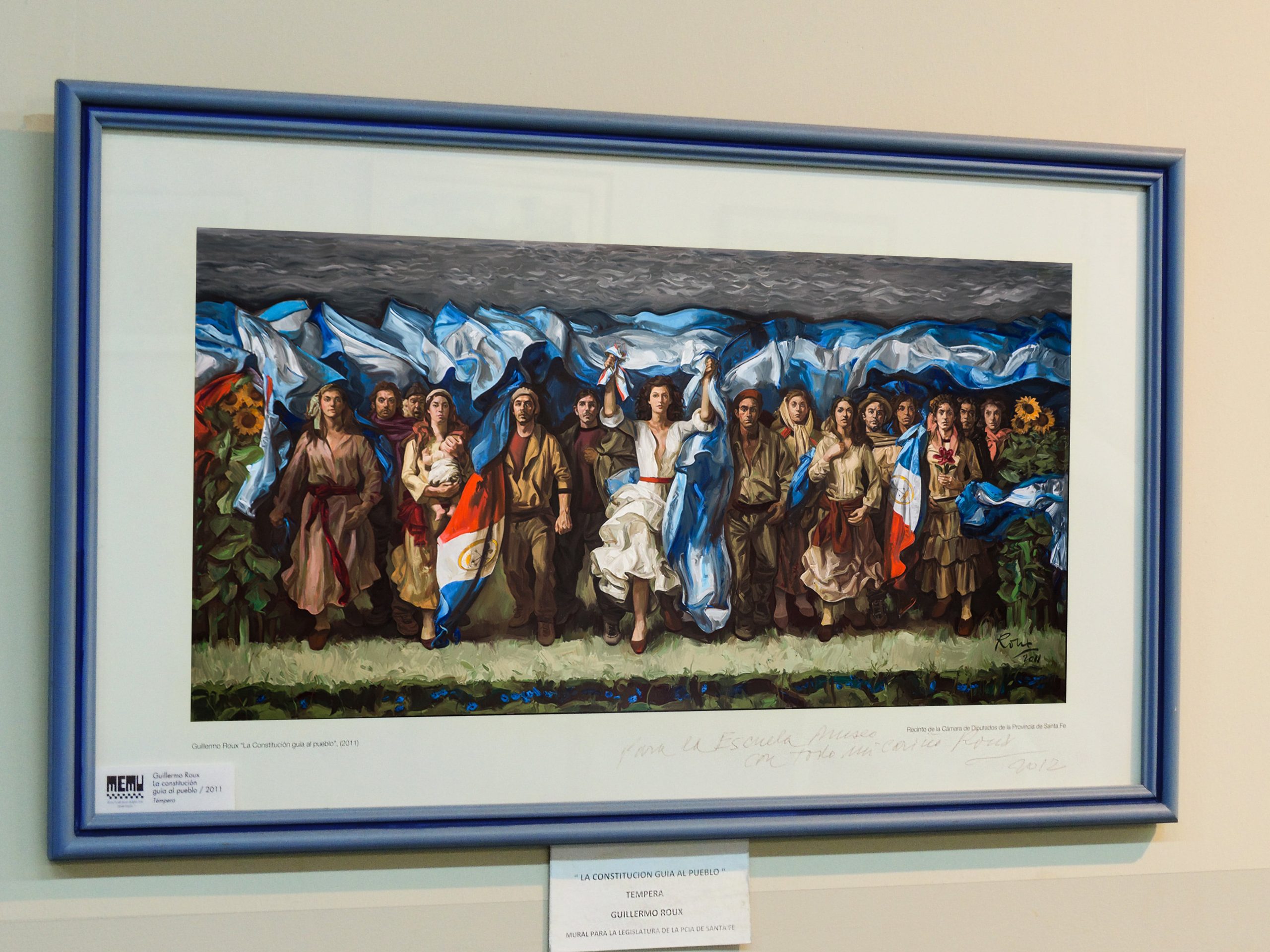 La Constitución guía al pueblo, témpera creada por Roux para el mural del parlamento santefesino