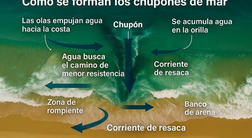 El peligro invisible del verano: cómo se forman los “chupones de mar” que sorprenden en las playas argentinas