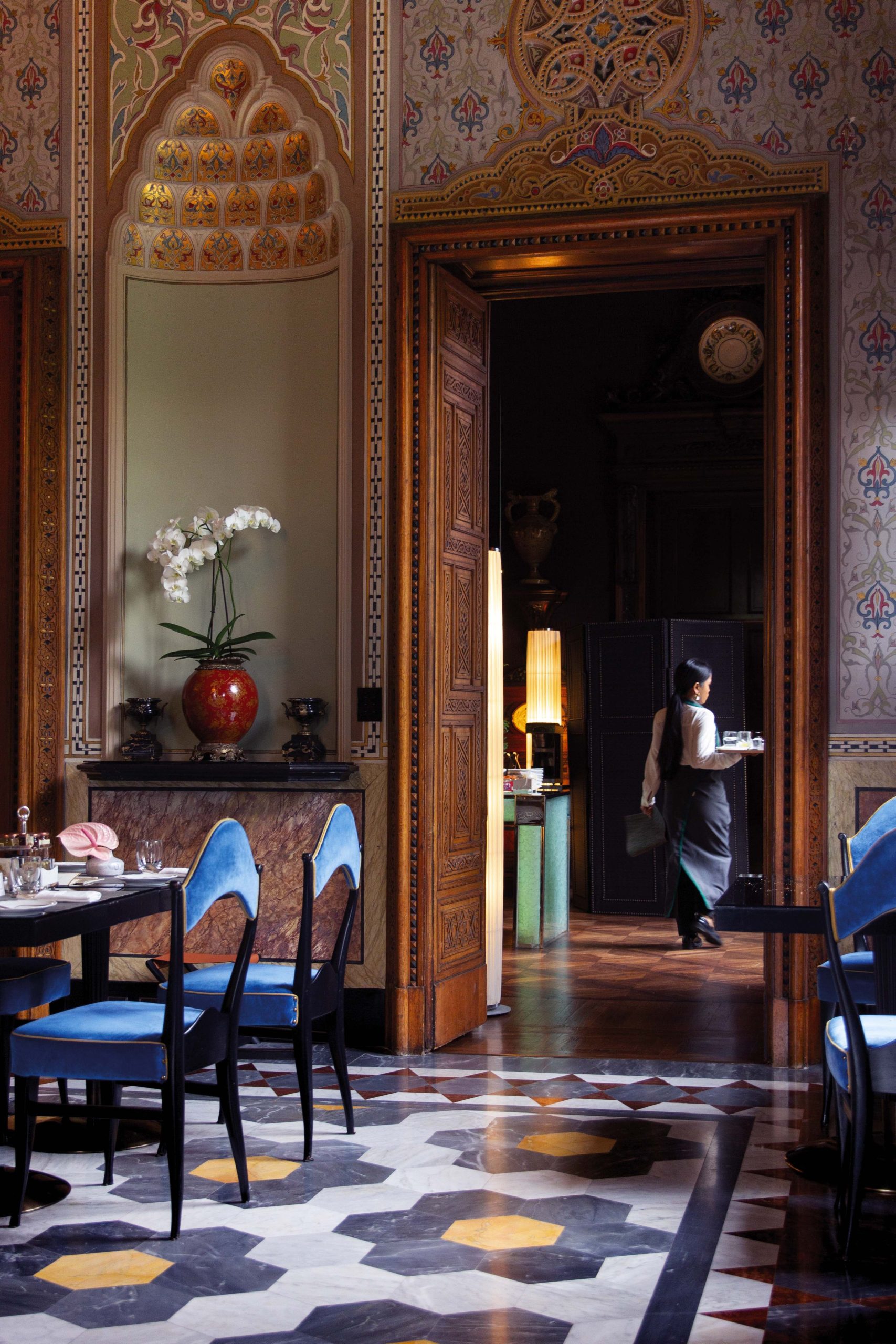 Interior del palacete que ocupa el hotel.