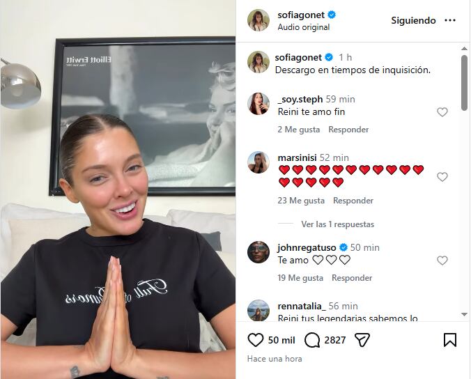 Sofía Gonet sorprendió con un extenso descargo en sus redes sociales. (Foto: Instagram/sofiagonet)