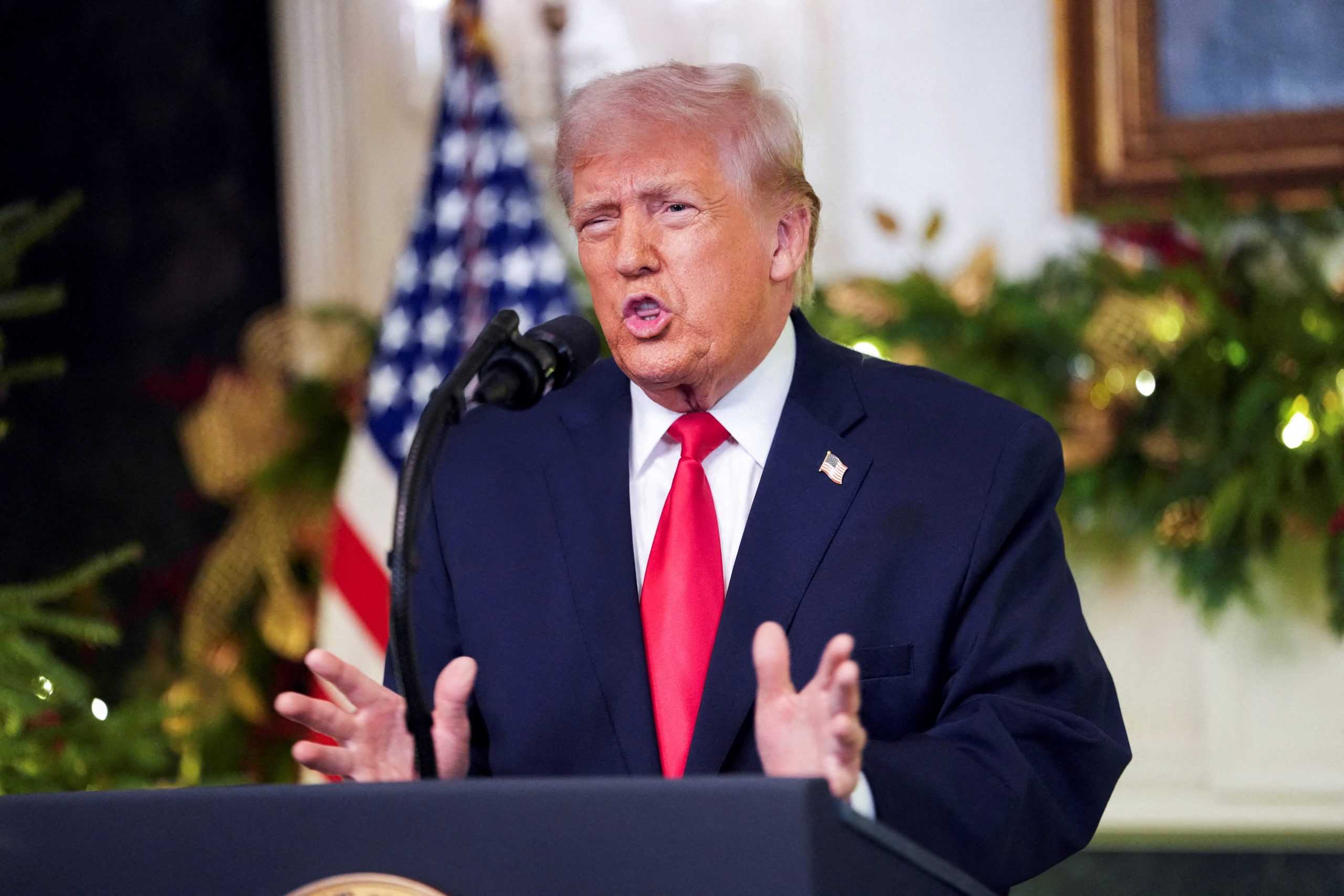 Trump ofreció un discurso, a modo de balance de gestión, este miércoles. No hizo referencias directas a Venezuela. (Foto: REUTERS/Doug Mills).