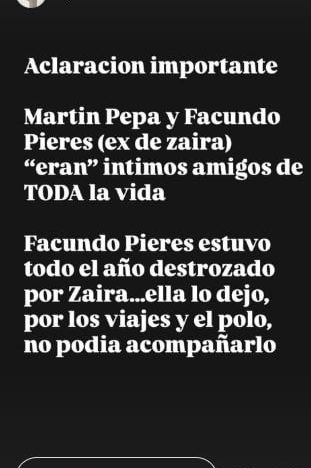 Aseguran que Facundo Pieres enfureció con Martín Pepa por el nuevo romance de Zaira Nara: “Está endemoniado”